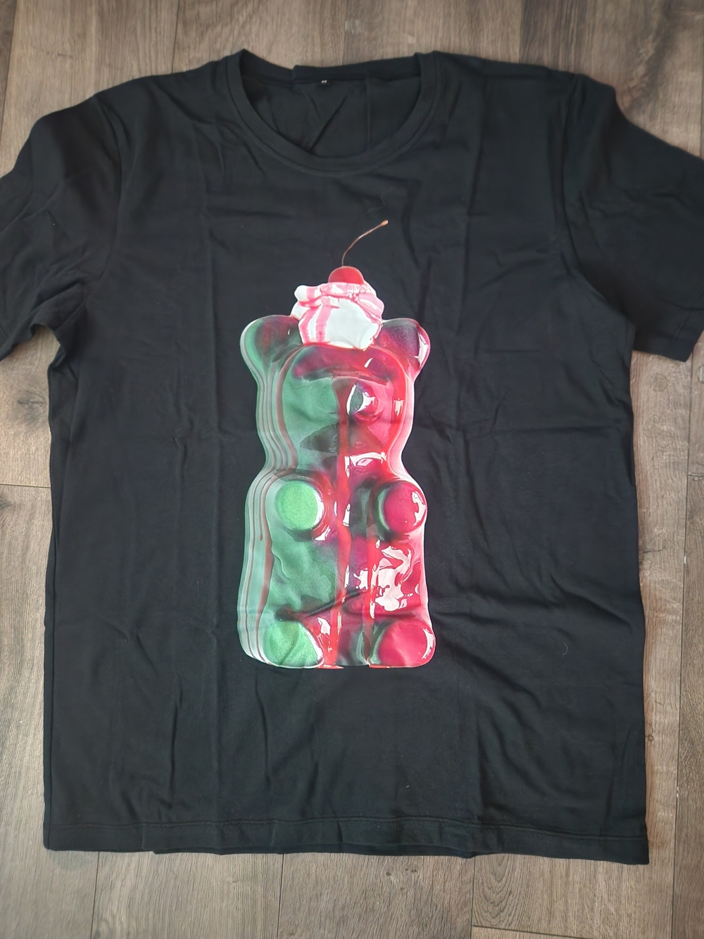 Black Graphic Gummy Bear T-Shirt